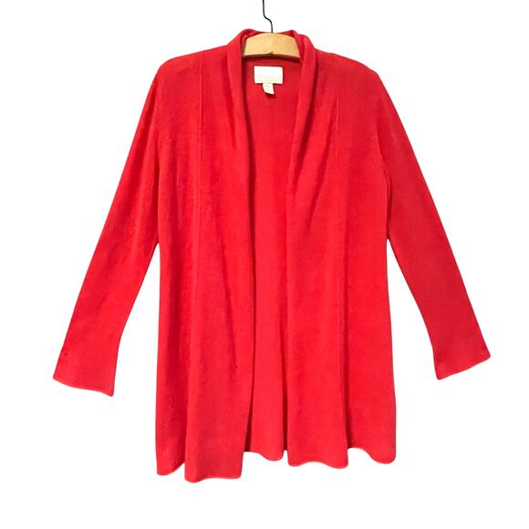 Cynthia Rowley Coral 100% 2-Ply Cashmere Longline Cardigan Sweater Size Medium - Picture 1 of 6